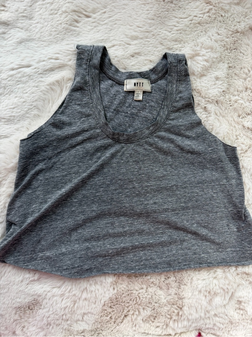 NYTT Charcoal Gray Cropped Tank Top